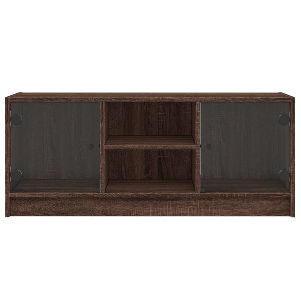 TV-Schrank Braun Eichen-Optik mit Glastüren