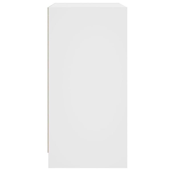 Beistellschrank Weiß mit Glastüren 68x37x75,5 cm