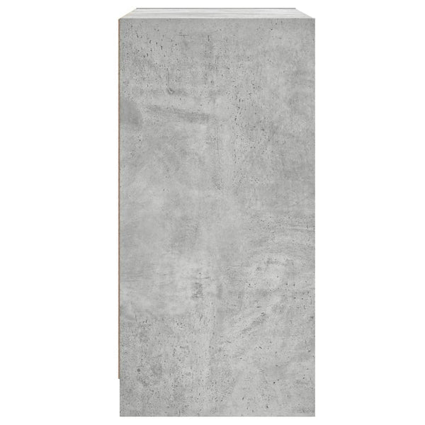 Betongrauer Beistellschrank mit Glastüren