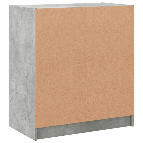Betongrauer Beistellschrank mit Glastüren