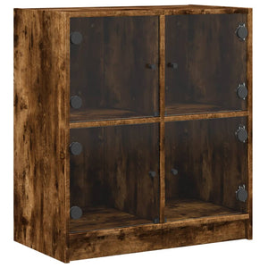 Beistellschrank Räuchereiche mit Glastüren