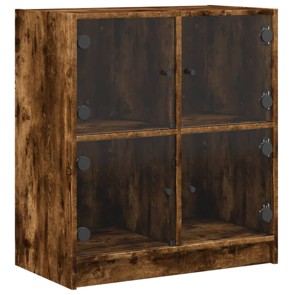 Beistellschrank Räuchereiche mit Glastüren