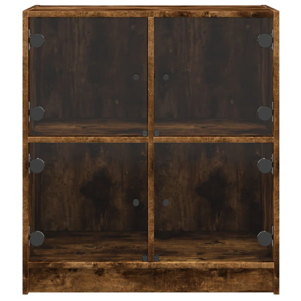 Beistellschrank Räuchereiche mit Glastüren