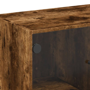 Beistellschrank Räuchereiche mit Glastüren