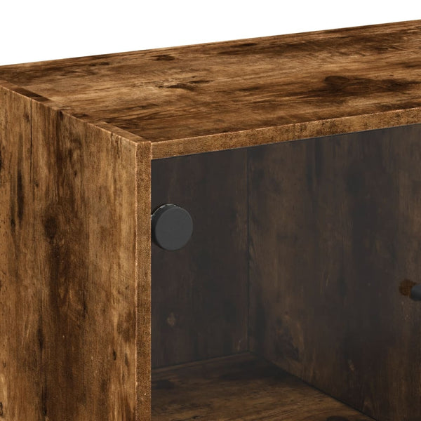 Beistellschrank Räuchereiche mit Glastüren