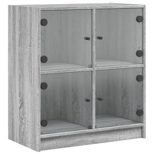 Beistellschrank Grau Sonoma mit Glastüren
