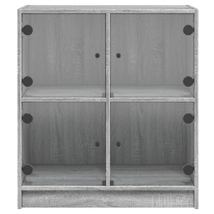 Beistellschrank Grau Sonoma mit Glastüren