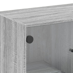 Beistellschrank Grau Sonoma mit Glastüren