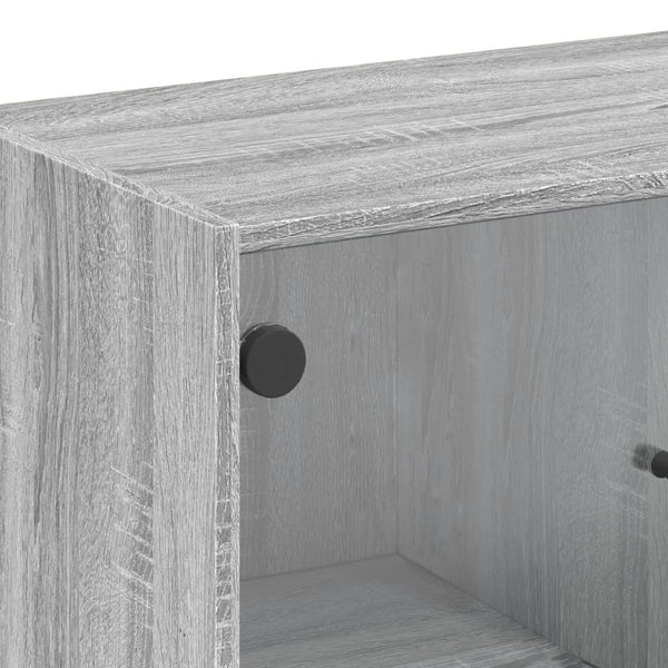 Beistellschrank Grau Sonoma mit Glastüren