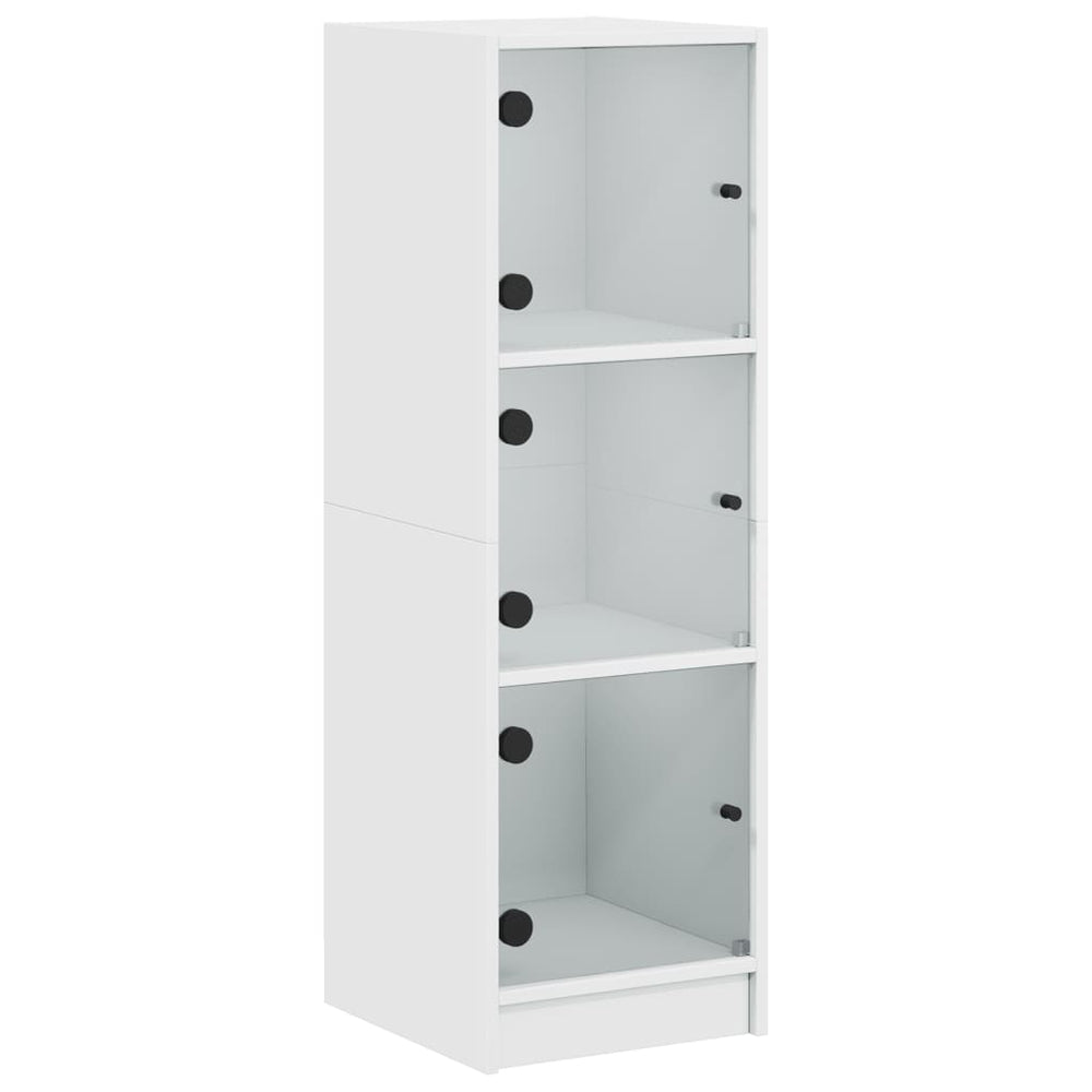 Weißes Highboard mit Glastüren 35x37x109 cm