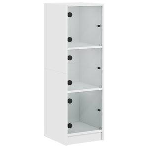 Weißes Highboard mit Glastüren 35x37x109 cm