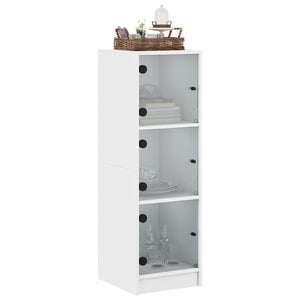 Weißes Highboard mit Glastüren 35x37x109 cm