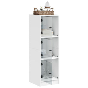 Weißes Highboard mit Glastüren 35x37x109 cm