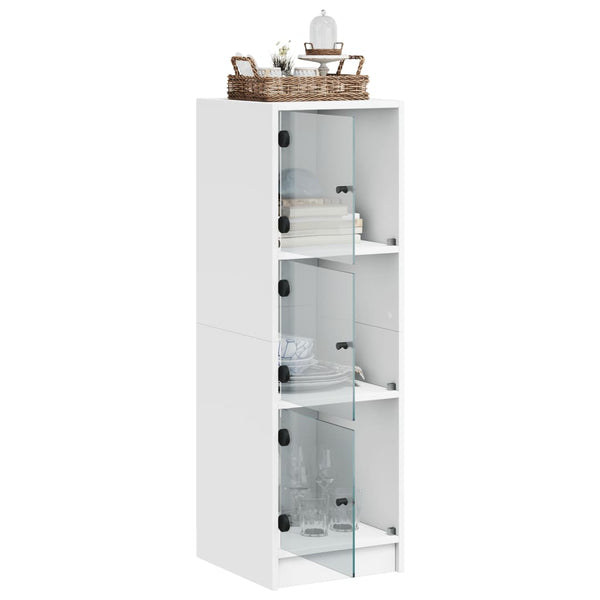 Weißes Highboard mit Glastüren 35x37x109 cm