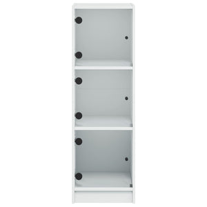 Weißes Highboard mit Glastüren 35x37x109 cm