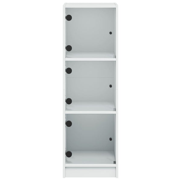 Weißes Highboard mit Glastüren 35x37x109 cm