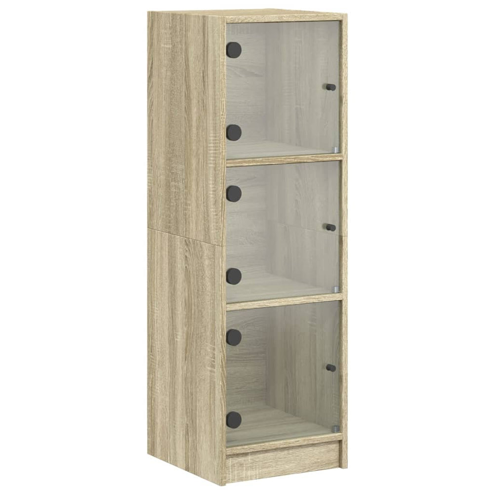Highboard Sonoma-Eiche mit Glastüren 35x37x109 cm
