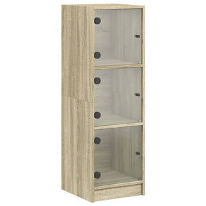 Highboard Sonoma-Eiche mit Glastüren 35x37x109 cm
