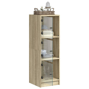 Highboard Sonoma-Eiche mit Glastüren 35x37x109 cm