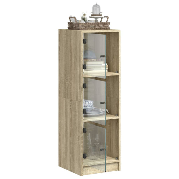Highboard Sonoma-Eiche mit Glastüren 35x37x109 cm