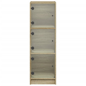 Highboard Sonoma-Eiche mit Glastüren 35x37x109 cm