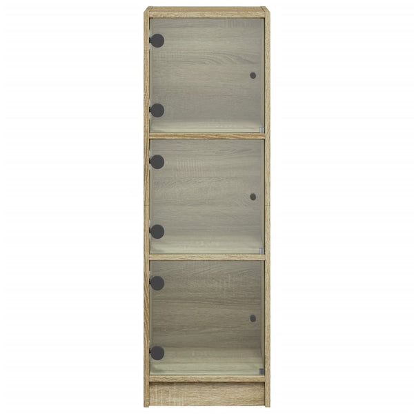 Highboard Sonoma-Eiche mit Glastüren 35x37x109 cm