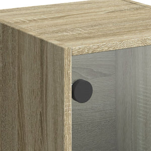 Highboard Sonoma-Eiche mit Glastüren 35x37x109 cm