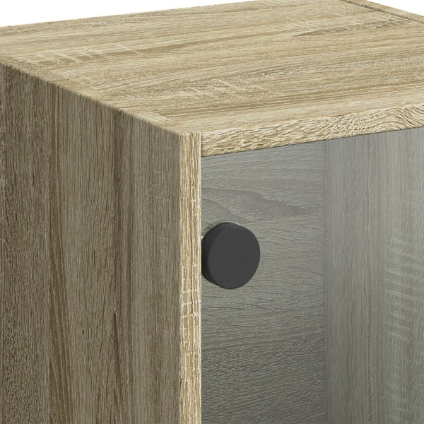 Highboard Sonoma-Eiche mit Glastüren 35x37x109 cm