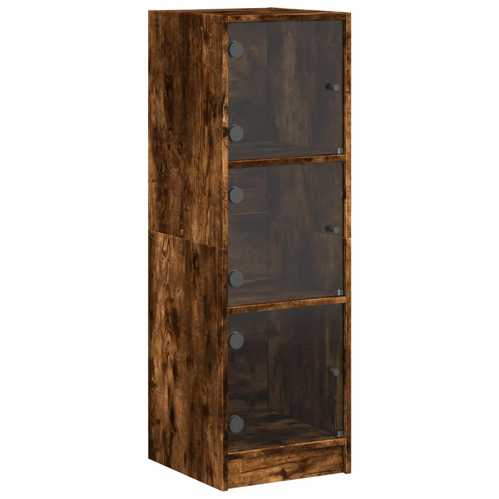 Highboard Räuchereiche mit Glastüren 35x109 cm