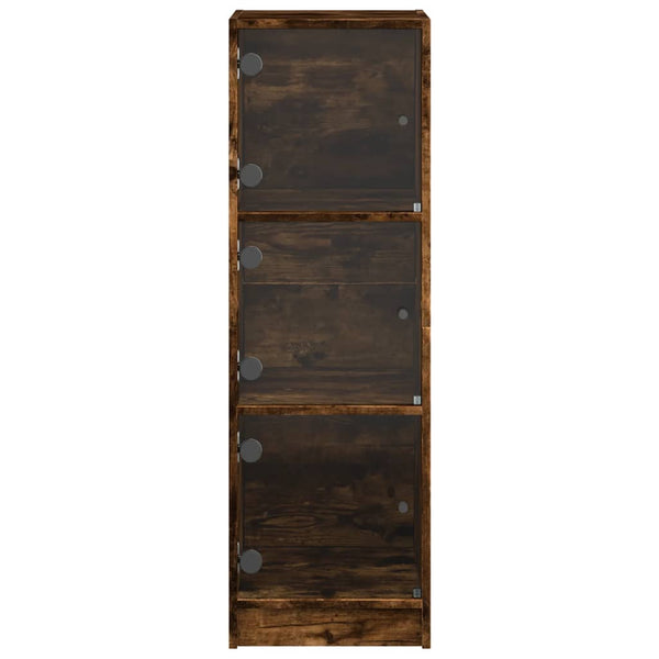 Highboard Räuchereiche mit Glastüren 35x109 cm