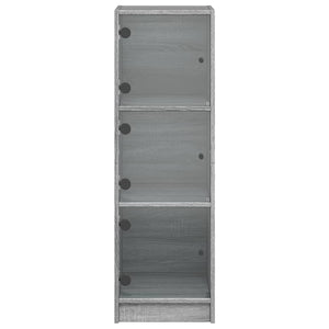 Highboard Grau Sonoma mit Glastüren 35x37x109 cm