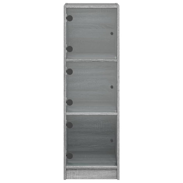Highboard Grau Sonoma mit Glastüren 35x37x109 cm