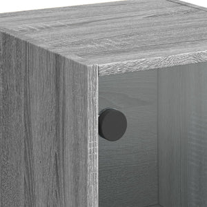 Highboard Grau Sonoma mit Glastüren 35x37x109 cm