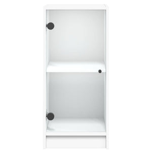 Weißer Beistellschrank mit Glastüren