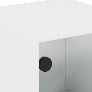 Weißer Beistellschrank mit Glastüren