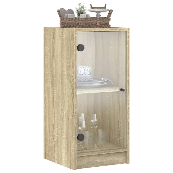 Beistellschrank Sonoma-Eiche mit Glastüren