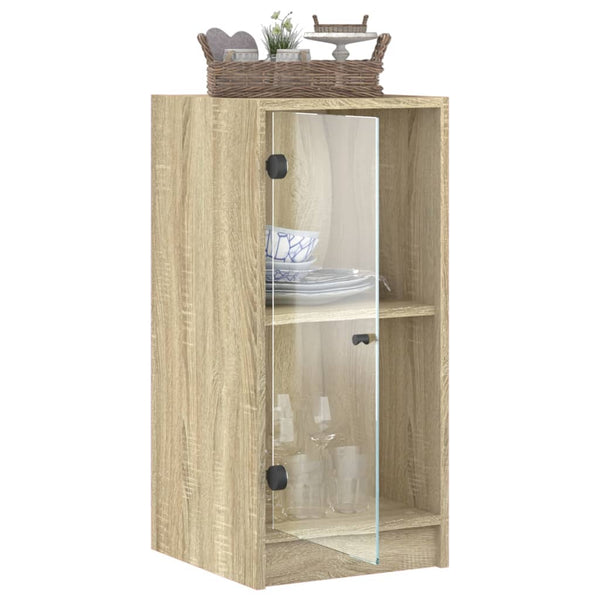 Beistellschrank Sonoma-Eiche mit Glastüren