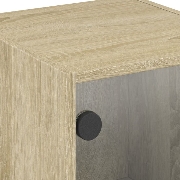Beistellschrank Sonoma-Eiche mit Glastüren
