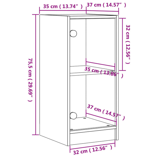 Beistellschrank Sonoma-Eiche mit Glastüren