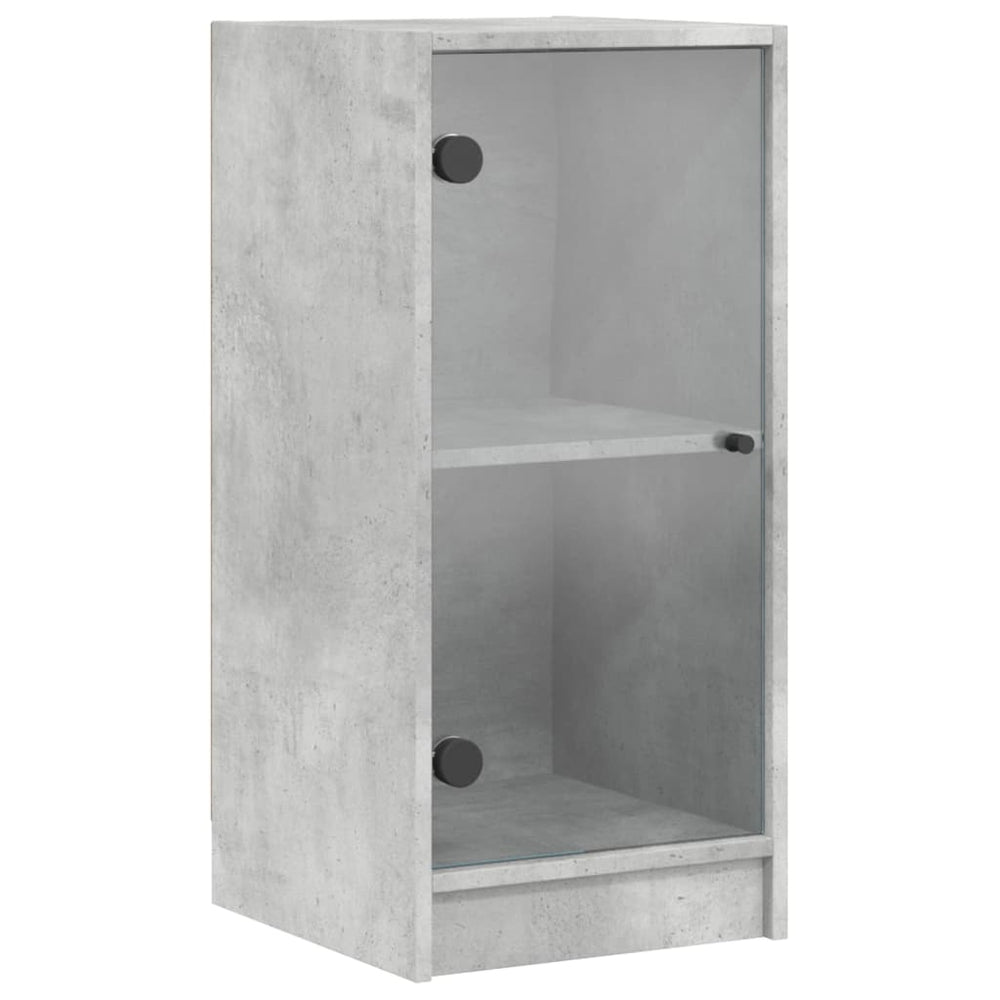 vidaXL Sideboard with Glass Doors Concrete Grey 35x37x75.5 cm