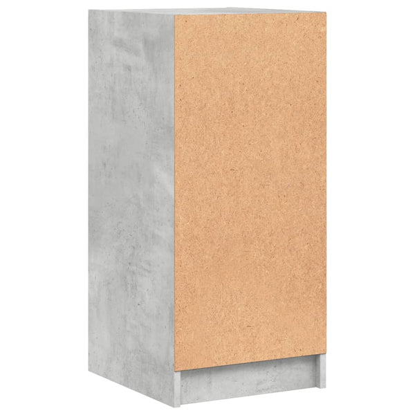 Betongrauer Beistellschrank mit Glastüren