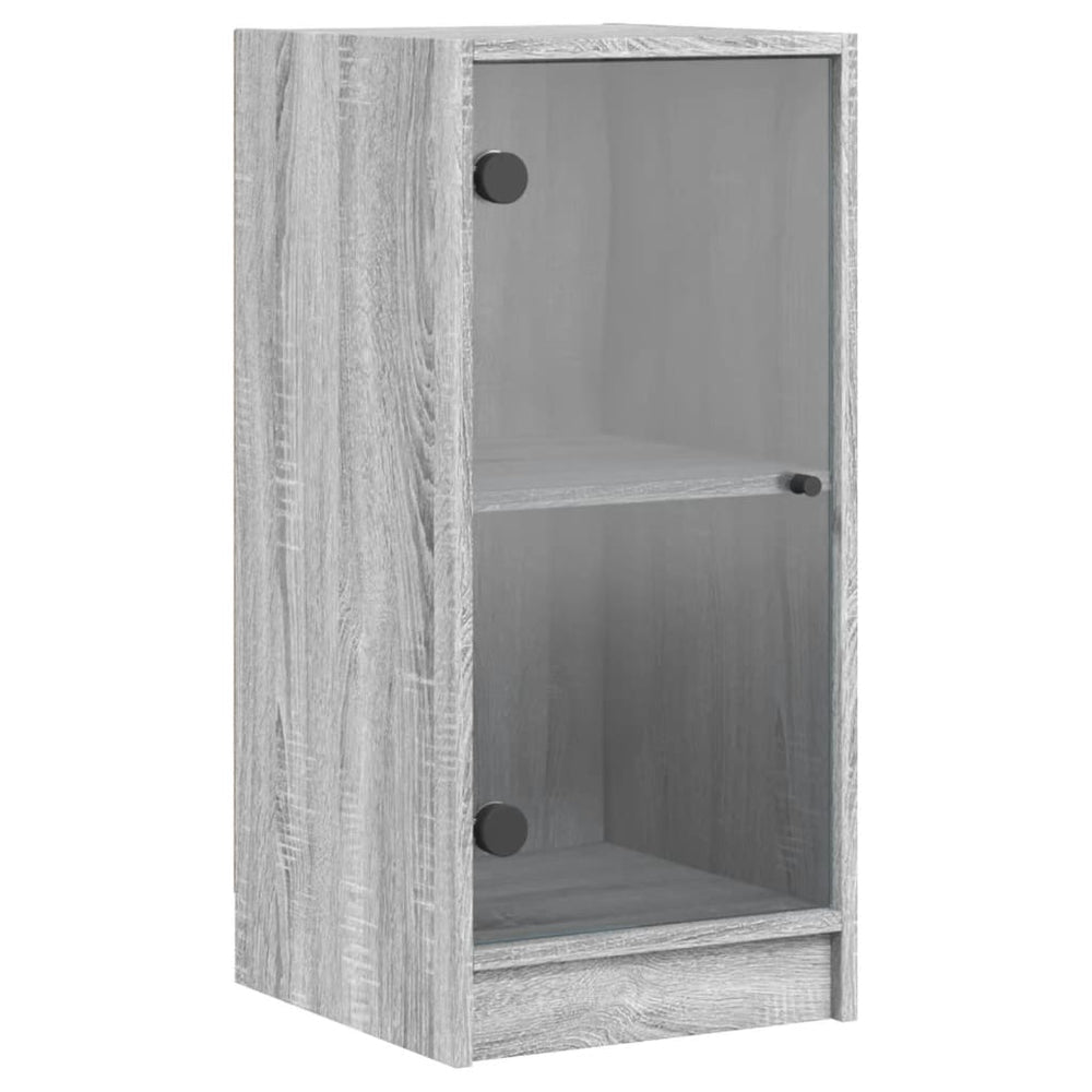 vidaXL Sideboard with Glass Doors Gray Sonoma 35x37x75.5 cm