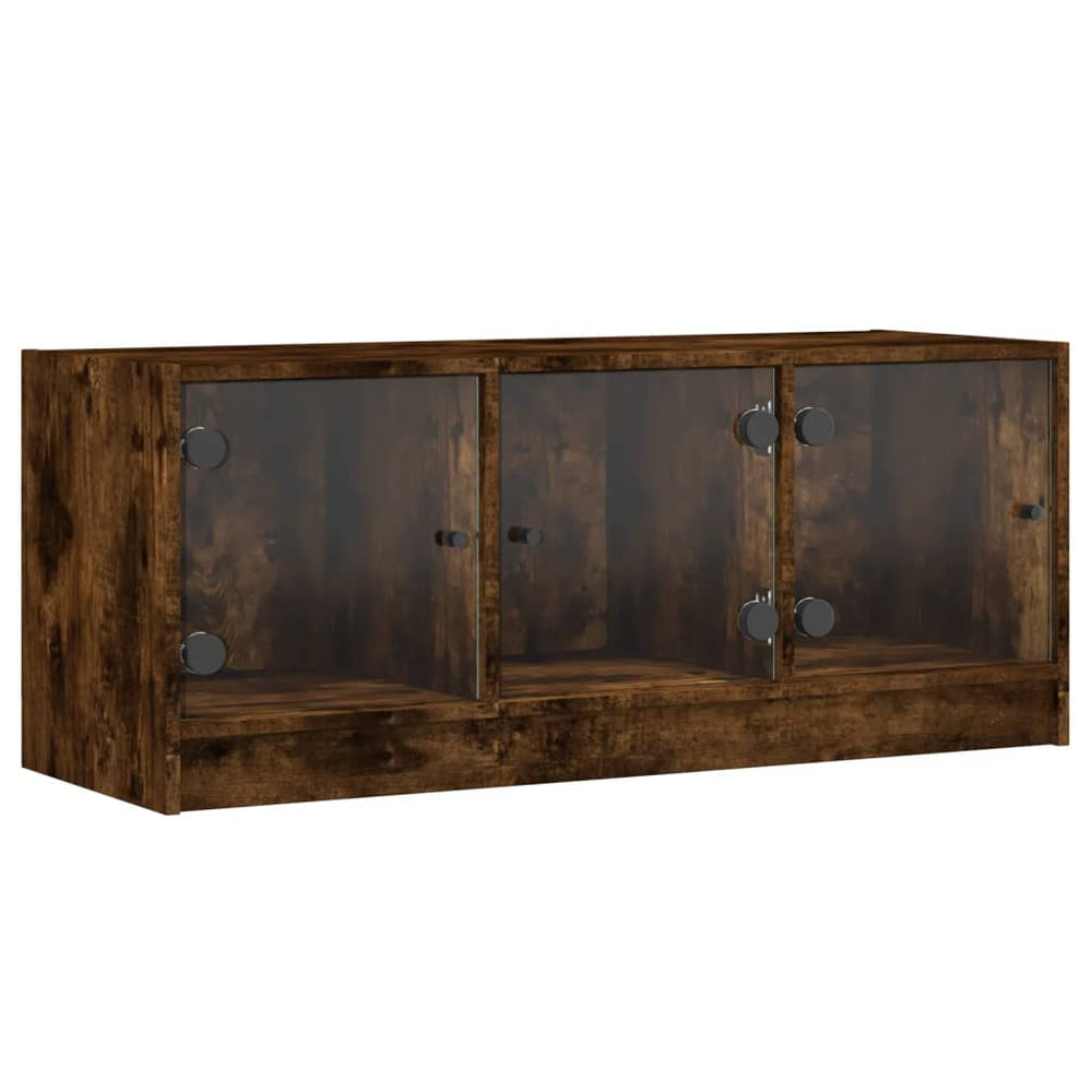 TV-Schrank Räuchereiche mit Glastüren 102 cm