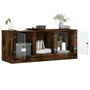 TV-Schrank Räuchereiche mit Glastüren 102 cm