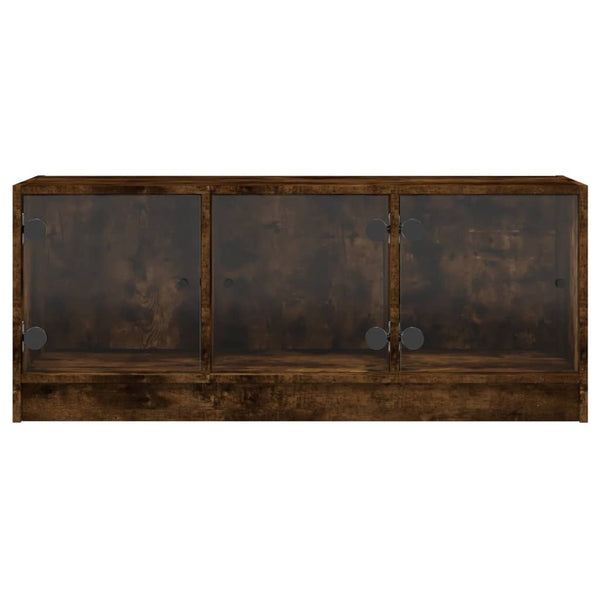 TV-Schrank Räuchereiche mit Glastüren 102 cm