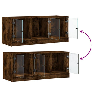 TV-Schrank Räuchereiche mit Glastüren 102 cm