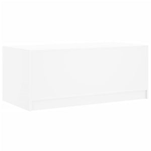 Weißer Couchtisch mit Glastüren 102x50x42 cm