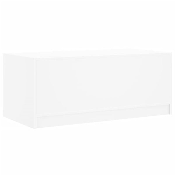 Weißer Couchtisch mit Glastüren 102x50x42 cm