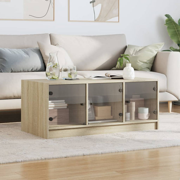 Couchtisch Sonoma Eiche mit Glastüren