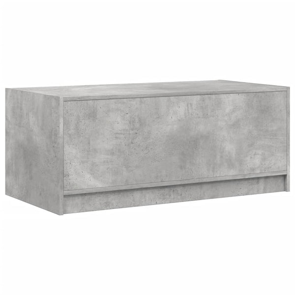 Betongrauer Couchtisch mit Glastüren 102x50x42 cm